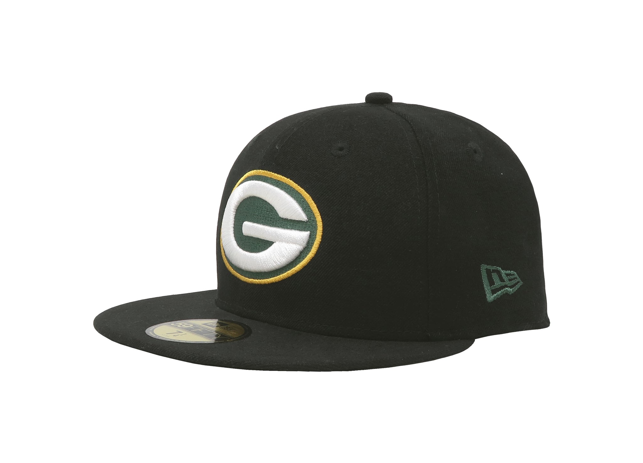 New Era Green Bay Packers NFL Black Team 59FIFTY Cap - Black 7 1/8