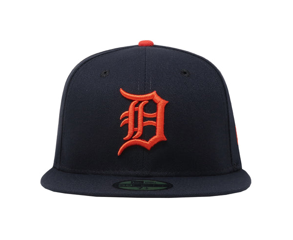 New Era 59Fifty Men's Detroit Tigers Navy/Orange Large Logo Fitted Cap