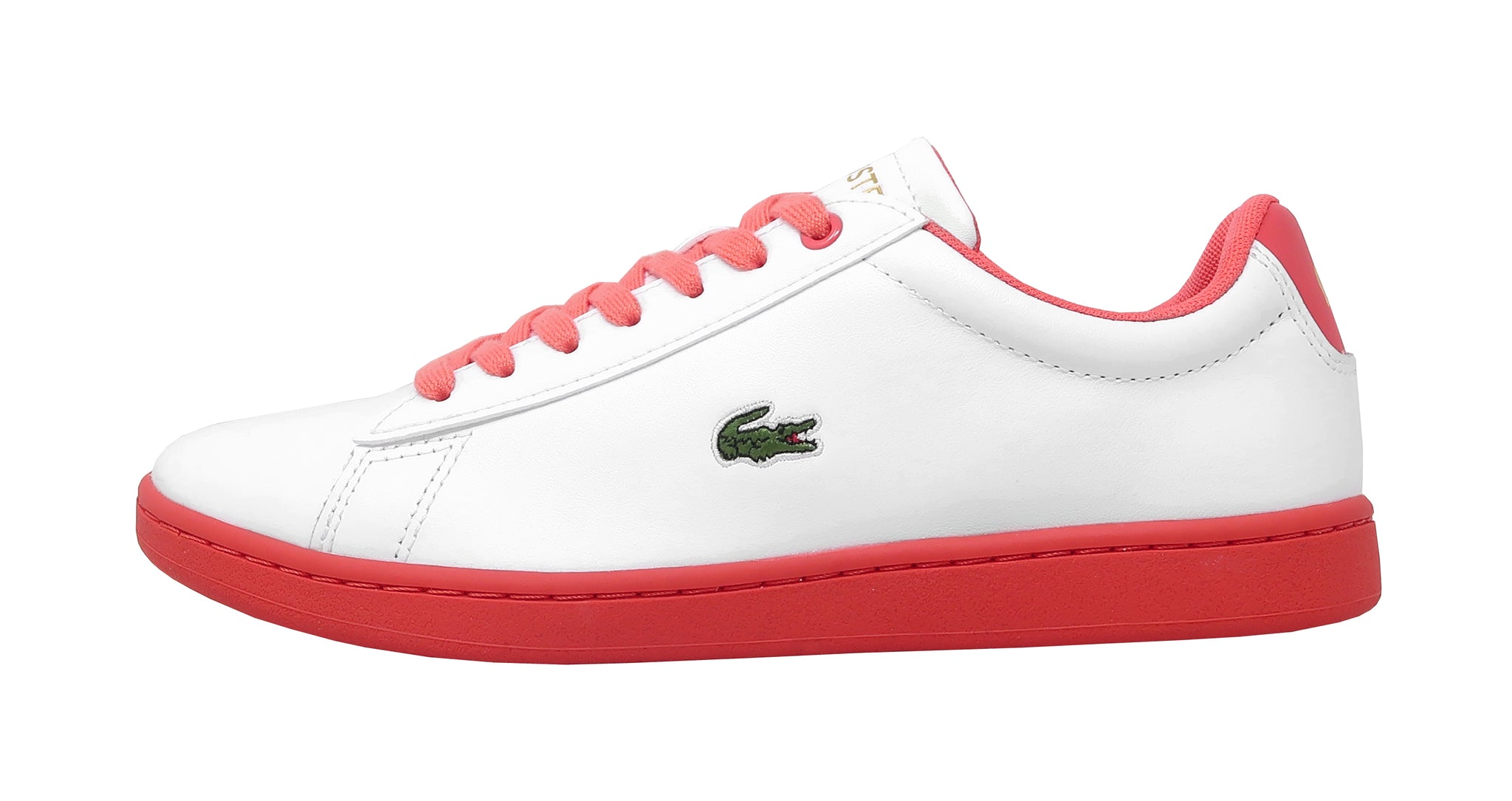 Lacoste Womens' Hydez Leather White/Dark Pink Shoes – Hut Online
