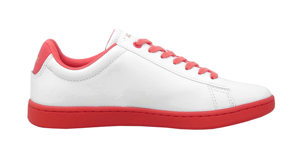 Lacoste Womens' Hydez Leather White/Dark Pink Shoes