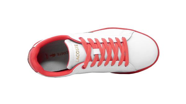 Lacoste Womens' Hydez Leather White/Dark Pink Shoes