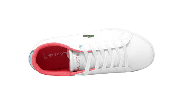 Lacoste Big Kids Carnavy Evo Leather White/Dark Pink Shoes
