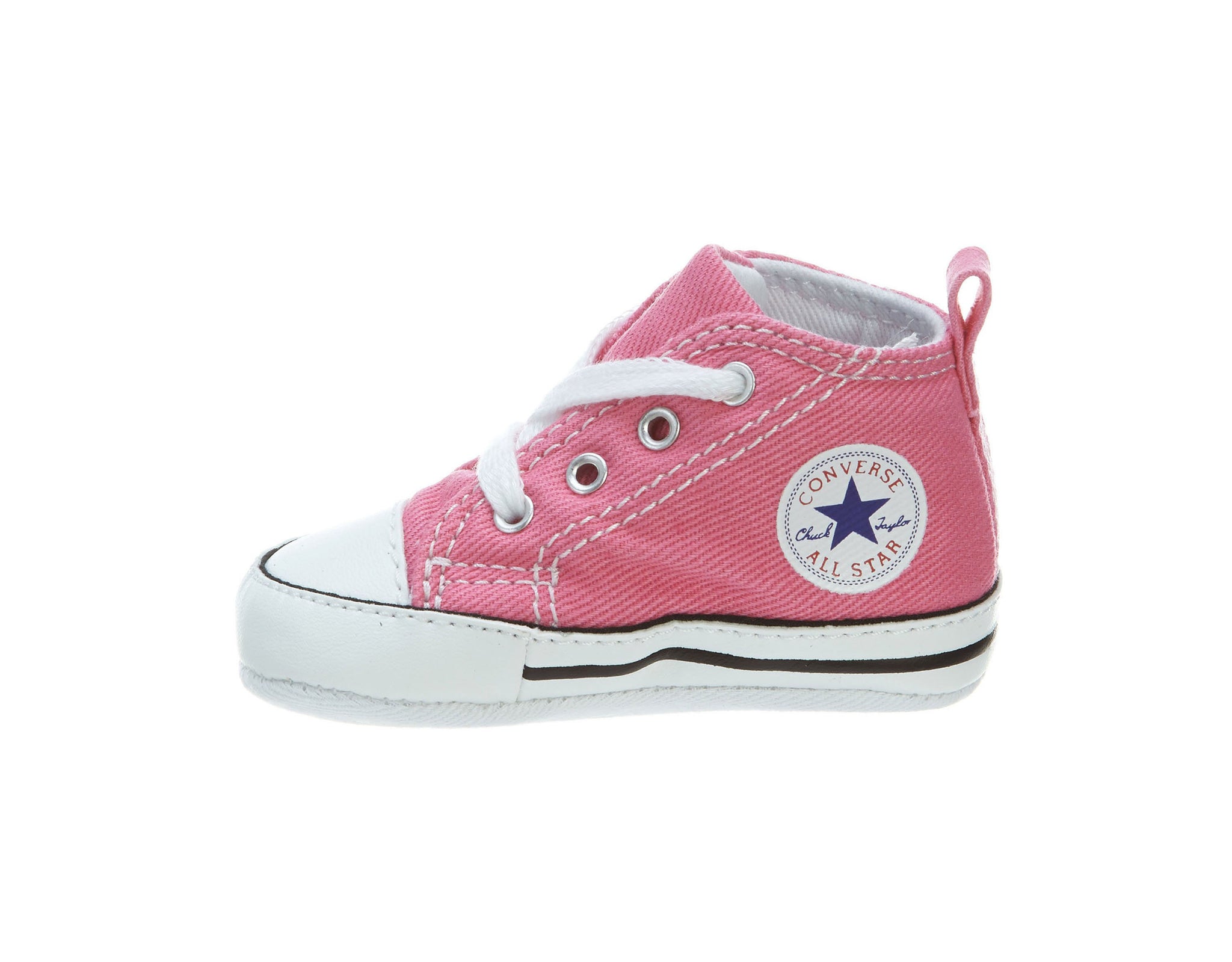 synd For en dagstur definitive Converse First Star Pink Hi Top Crib Shoes – Shoe Hut Online