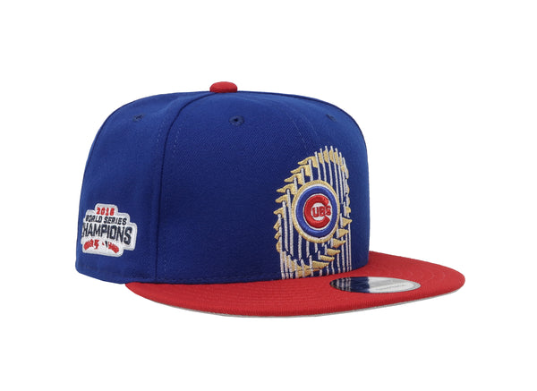New Era 9Fifty Men's Chicago Cubs 2016 World Series Royal Blue/Red Snapback Cap
