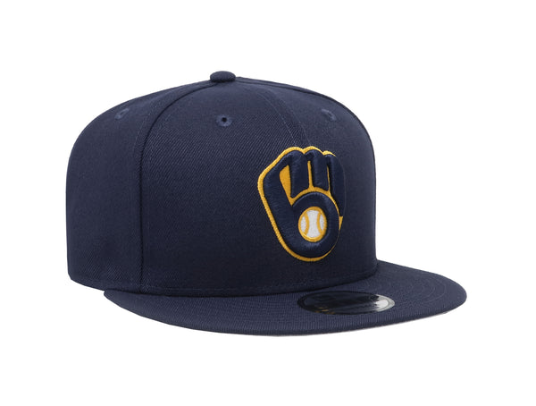New Era 9Fifty Men's Milwaukee Brewers Basic "glove" Navy SnapBack Cap