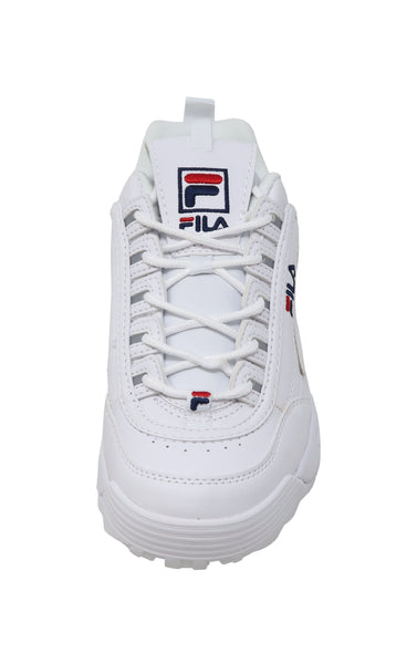Fila Big Kids Disruptor II White/White Leather Shoes
