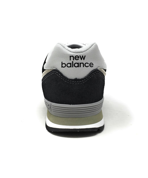 New Balance Big Kids 574 Black/Grey Shoes