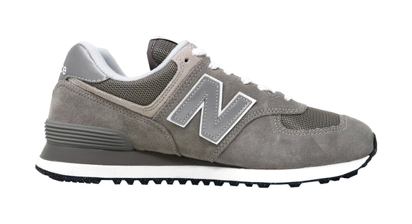 New Balance Men's Classic Traditionnels 574 Gray/White Suede Shoes